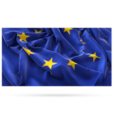 European flag as symbol of the coverage.